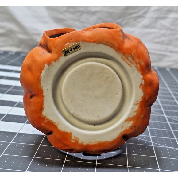 Vintage Creepy Halloween Witch Tealight Pumpkin Green Lizard Skull Tall Taiwan - Picture 10 of 11